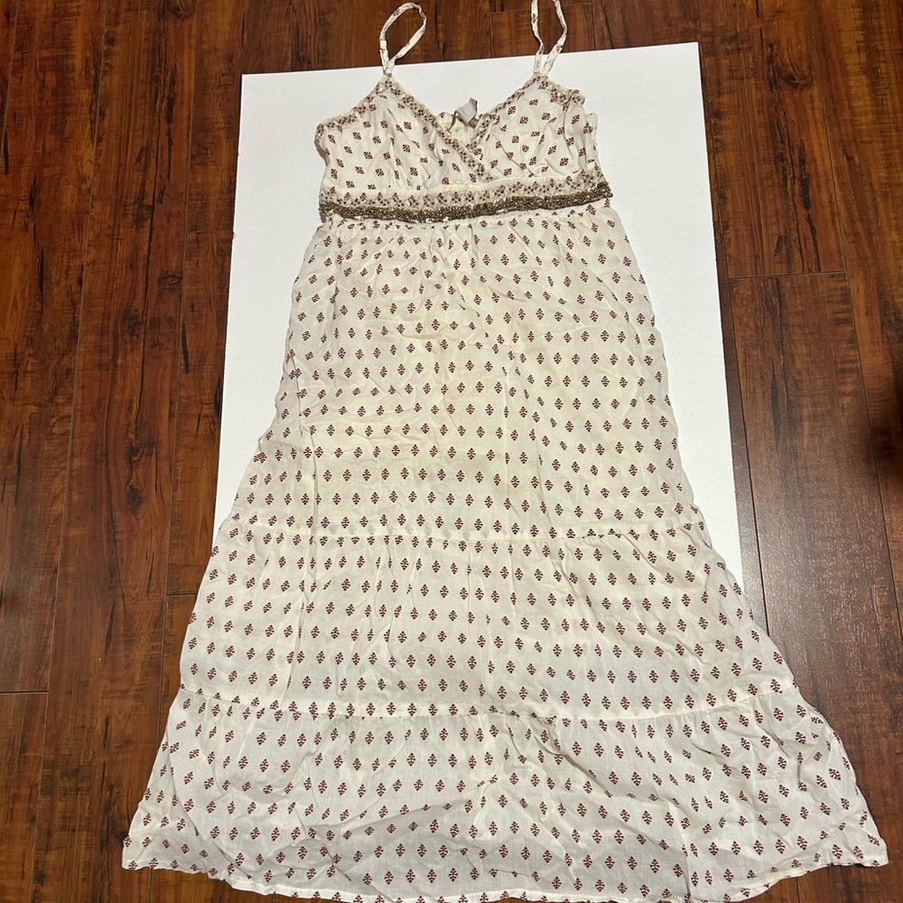Forever 21' Cream Patterned sundress size small Y2K